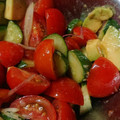 かめのたろう's cooksnap of when they made アボカドと胡瓜のわさび和え☆大葉をのせて.