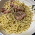 チーの's cooksnap of when they made ママのカルボナーラ 牛乳生クリーム不使用.