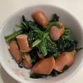 te_sanae's cooksnap of when they made ほうれん草とウインナーのソテー☆.