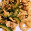 67luna's cooksnap of when they made こってり♡ゴーヤと豚肉の焼きうどん♪.