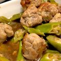 クックピニ's cooksnap of when they made 豚こまボールとオクラの甘辛炒め☆☆.