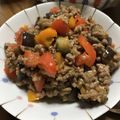 とりかな53910's cooksnap of when they made ☆ひき肉夏野菜丼☆.