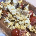 リラシャン's cooksnap of when they made 卵&トマト＆チーズ＆ベーコン 炒め.