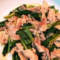 桜月❀咲良mommy's cooksnap of when they made 豚肉と小松菜のにんにくレモン炒め･ᴗ･.