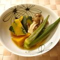 クックLK62EU☆'s cooksnap of when they made ☆かぼちゃとオクラの煮もの☆.
