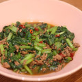 yokogohan's cooksnap of when they made 小松菜と鷄挽き肉のさっと炒め。.