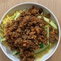 お豆腐母さん's cooksnap of when they made 辛さ控えめ子供もパクパクジャージャー麺.