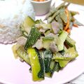 YUH♡ママ's cooksnap of when they made 豚肉とズッキーニの和風丼♪.