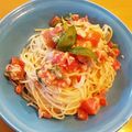 ゆたそうクマ's cooksnap of when they made ツナとバジルトマトのやみつき冷製パスタ！.