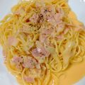 ちびっことんとん's cooksnap of when they made 簡単 濃厚カルボナーラ(牛乳使用).