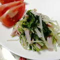 ジョンリークッカー's cooksnap of when they made みず菜とハムのおひたし☆ごま油風味.