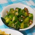 つくね333's cooksnap of when they made レンジで簡単に☆オクラの梅おかか.