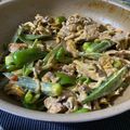 クック4JRYB3☆'s cooksnap of when they made 絶品☆豚肉とオクラのピリ辛オイマヨ炒め.