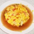 桜月❀咲良mommy's cooksnap of when they made 褒められレシピ♡絶品♡カニかま 天津飯.