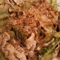 EmikoT's cooksnap of when they made 梅たっぷり！豚こまとゴーヤの梅ぽん炒め.