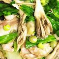 やえまりも's cooksnap of when they made ＊枝豆入り♪レタスと豚肉の塩麹炒め＊.