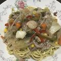 めがねりんご's cooksnap of when they made かじむー亭の太麺皿うどん.