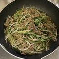 わっきー0424's cooksnap of when they made もやし、豆苗、牛肉青椒肉絲風.