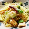 vignemale's cooksnap of when they made ■鮭とアボカドのペペロンチーノ■.