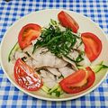 ととろ＆めい's cooksnap of when they made プリプリ豚しゃぶの梅ゴマ冷やしうどん.