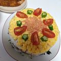 新米主婦ミサ☆'s cooksnap of when they made ちらし寿司ケーキ♡レンジそぼろごはん♡.