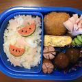 クック1D58FF☆'s cooksnap of when they made 簡単！スイカのキャラ弁☆.
