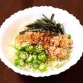 riorin♡'s cooksnap of when they made ツナとオクラの深煎りごまサラダうどん.