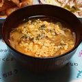 こともみ's cooksnap of when they made 豆苗・玉ねぎ・卵の味噌汁♪.
