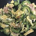 りくたんたたん's cooksnap of when they made ゴーヤとベーコンの卵ニンニク炒め.