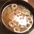 olive11's cooksnap of when they made キャベツとごろごろ竹輪の味噌汁.