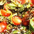 つ〜☆☆'s cooksnap of when they made オクラとキュウリとトマトのサラダ.