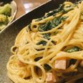 gonzui's cooksnap of when they made ほうれん草ときのこのクリームパスタ.