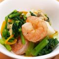 ☆ミーハー☆'s cooksnap of when they made 時短ダイエット☆！エビと小松菜蒸し.