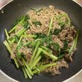 わっきー0424's cooksnap of when they made 牛肉と小松菜の甘辛炒め.