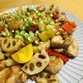 ルパンのかあさん☆彡's cooksnap of when they made 簡単♪レンコンと鶏肉の照り焼き.