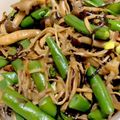 ミピピ's cooksnap of when they made 舞茸えのきしめじインゲン塩昆布炒め.