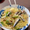 がるるお's cooksnap of when they made オイルサーディンとあさり水煮のパスタ.