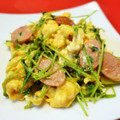アイリッシュショコラ's cooksnap of when they made 時短！！豆苗とウイナーと卵のポンマヨ炒め.