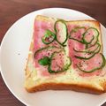 bb☆'s cooksnap of when they made ピーマンonベーコンチーズトースト✿.