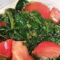 ちょこだいすきママ's cooksnap of when they made モロヘイヤとトマトぽん酢和え.