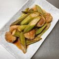 K0A9O0R8U♪'s cooksnap of when they made 豚こまボールとオクラの甘辛炒め☆☆.