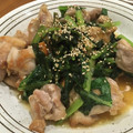 ブルちゃん☆'s cooksnap of when they made 鶏肉と小松菜の焦がしにんにく醤油炒め.
