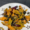icewines's cooksnap of when they made 柔らか鶏胸肉とナスと小松菜の甘辛炒め.
