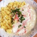 メグピンク's cooksnap of when they made カニかまあんかけチャーハン.