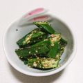もぐ・ω・くま's cooksnap of when they made レンジで簡単☆オクラの中華胡麻和え。.