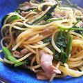 ☆＊えりぃ＊☆'s cooksnap of when they made 空芯菜と豚肉和風パスタ.