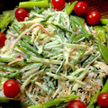 Marmo's cooksnap of when they made ささげ豆ときゅうりとカニカマのサラダ.