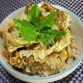 辰夫女子's cooksnap of when they made 干し舞茸と揚げの炊き込みごはんSTAUB.
