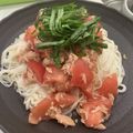 Tomohiroko's cooksnap of when they made トマトとツナのそうめん.