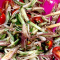 サンタJr's cooksnap of when they made 茗荷とキュウリとトマトの和物.
